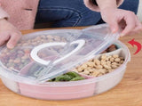 Colorful Snack Tray,Round Plastic Food Storage Container Lid,Plastic Storage Food Containers V1370-AZ4-03705