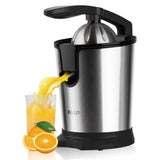 Electric Citrus Juicer with Stainless Steel Body and Dual-Color Press Arm Effortlessly Squeeze V1341-ZY-5L3VCSWE-BLACK