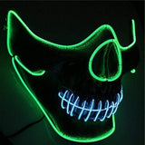 LED Glow Half Face Skull Model Mask for Halloween Costume Party Prop Show V1294-YM0727-JY07245