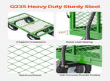 680 Lbs Steel Garden Cart on Wheels, Heavy Duty Garden Wagon Cart Pullable, Metal Outdoor Utility V952-ZXHYTCHH680LDM4Y8V0