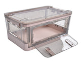 Stackable Storage Bin 35L Pink Double Door 4 Wheel Foldable Stackable Storage Box for Office Home V1294-YM0523-3117220007811