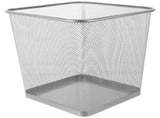 Wire Mesh Garbage Can Plated Silver Color with Open Mesh Design for Indoor Use V1370-AZ4-10650