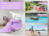Pet Bathrobe Hooded Quick Dry Purple - L V1263-JX-7980-4