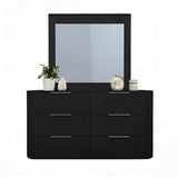 Solid Rubber Wood Dresser with Mirror in Black colour V43-DRS-ARLO-BL