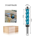 Double Bearing Spiral Flush Trim Router Bit 12mm Shank - Solid Carbide Blade with Teflon Coating, V1107-145-11346-BLU4