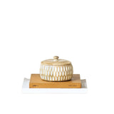 Handcrafted Round Squat Box w Carving 15cm V637-50535BOX