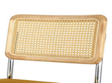 Artiss Dining Chairs Set of 2 Velvet Rattan Cantilever Yellow DINING-B-C01-VEL-YEX2