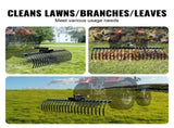Tow Behind Landscape Rake, 1.5m Tow Dethatcher with 21 Steel Coil Tines, Lawn Dethatcher Rake V952-ZXSCJ60BDSDLG2B3EV0