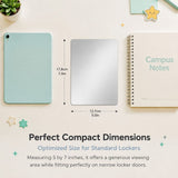 2 Pcs Magnetic Locker Mirror Small Real Glass Mirror for School Locker 7 x 5 inch V1366-AZ2-W-18401
