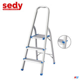 3-Step Ladder Multi Purpose Foldable Folding Aluminium Home Office Shop V465-80209