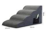 Pawz 4 Steps Pet Stairs Dog Ramp High Density Foam Grey PT1284-4