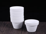 Worgeous 5Pcs 10x10CM Small White Terracotta Pot Clay Ceramic Pottery Planter Cactus Flower Pots V1189-LWWAL-20260327-03407