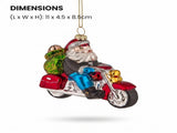 Christabelle 6 Glass Christmas Baubles Motorcycling Santa Novelty 11cm Xmas Tree Decorations Ha 112_YAN320