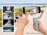 Devanti 3-Axis Handheld Gimbal Stabilizer for Smartphone & Tripod AI Tracking Fill Light PSL-L7PRO-360-GY