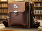 brown Brown Black Leather Cross Body Bag Genuine Leather Bag Travel Bag Daily Use Bag Stylish Bag V1347-127-BLA-23631