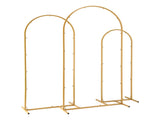 Wedding Arch Backdrop Stand Set of 3 Gold Metal Wedding Arched Frame, Easy to Assemble, Stable WESD-ARCH-3PC-GD