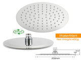 Chrome Double Square 8" Shower Head Set 3 Function Handheld Rail Diverter Arm V1233-C4902B22HR003M4CKSR108