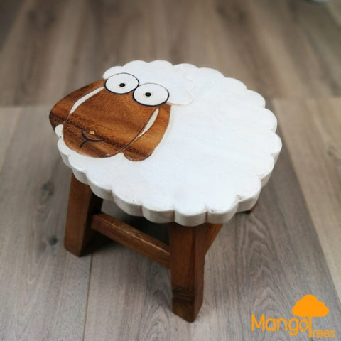 Kids Wooden Stool Long Ear Sheep V574-PLANETSTOOLSHEEPV2