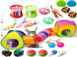 21 Cat Tunnels for Indoor Set,3 In1 Collapsible Cat Tunnel Toy with Cube Tent Toys Combo and 20 V1369-AZ3-W-22169