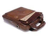 Brown Men's Genuine Leather Shoulder Bag - Vintage Business Briefcase V888-ELOSUNG12653