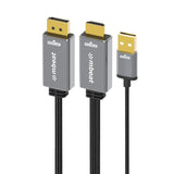 mbeat Tough Link 1.8m HDMI to DisplayPort Cable with USB Power 4K60Hz , 1440p120Hz, V1202-V2-CBMB-MB-XCB-HDDPU18