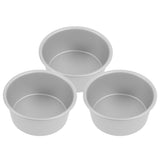 3Pcs Aluminum Alloy Round Cake Pans Plated Silver Baking Tins for Home Use V1366-AZ2-W-21990