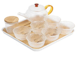 Glass Teapot Set HeatResistant Small Water Cup with Handle for Travel Home Office Bar V1294-YM0901-3118210051911