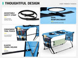 Portable Foldable Pet Grooming Table with Adjustable Restraint Loops Ideal for Bathing, Drying, V1341-ZY-7M3DFUB8-BLUE