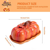 Butter Dish Ceramic Pumpkin with Lid Orange V1192-AZ-W-28070