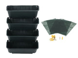 Vertical Wall Planter Set Plastic Breathable Space Saving 4 Pots Hanging Vertical Wall Flowerpot for V1294-YM0901-3111240037811