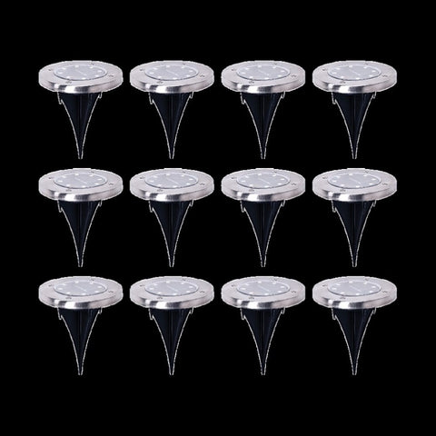 12x Solar Powered LED Buried Inground Recessed Light Garden Outdoor Deck Path V63-831721