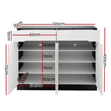 Artiss Shoe Rack Cabinet Storage 120cm w/ Drawer - White Lydia FURNI-N-SHOE120-WHBK-AB