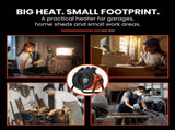 UNIMAC 2kW Industrial Electric Space Fan Heater, Tilt Angle, Fast Heating, 2 Heat Settings, Portable V219-HEACHTUM4XCA