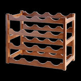 Bamboo Stackable Modular Freestanding Countertop Wine Shelf Rack V63-843051