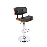 Artiss Bar Stools Gas Lift Leather Black BA-TW-8045-BK