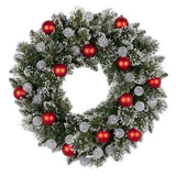 Christabelle 61cm Christmas Wreath Snowy Bristle with LED Lights Multicolour Front Door Decorat 112_SENSB104