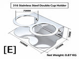 Versatile Stainless Steel Holder for RV Yacht Marine Boat Truck Home Use, Foldable Single Double V1341-ZY-9WEJEV52-E