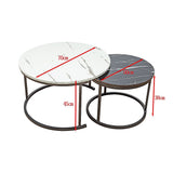Coffee Table Round Marble Design Nesting Side Furniture V63-921091
