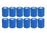 12Pcs Bandage Wrap Natural Latex Elastic Self Adhesive Wrap for Cows Dogs Horses 10cm Blue V1294-YM0523-3111220104713
