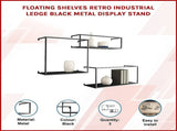 Floating Shelves Retro Industrial Ledge Black Metal Display Stand V63-842531