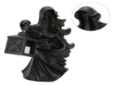 LED Halloween Ornament Resin Witch Sculpture Statue Lantern for Garden Terrace FestivalsBlack V1294-YM0710-3119210219012
