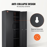 Metal Storage Cabinet with 2 Magnetic Doors and 4 Adjustable Shelves, 90 kg Capacity per Shelf, V952-DXCWJCQHY5180QYF4V0