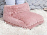 Electric Foot Warmer Plush Heated Slippers - USB Rechargeable Winter Comfort for Men & Women - Thick V1192-AZ-W-31174