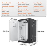 Grow Tent 48 x 48 x 80 in Indoor Growing Tent Hydroponic Window Door Tray V952-ZZZPJSJSJTHSH2RLQV0