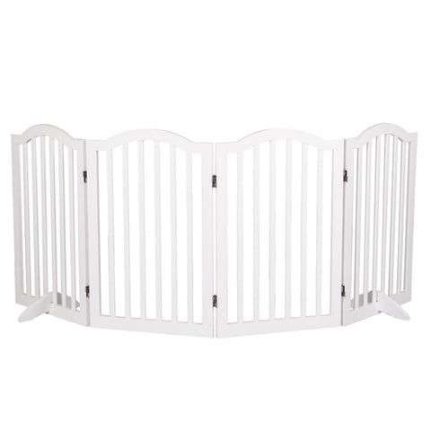 PaWz Wooden Pet Gate Dog Fence Safety White PT1144-4-WH