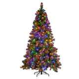 Christabelle 7.5ft Christmas Tree Glittery Gold Pine 650 LED Multi-functional Lights Xmas Decor 112_SENGG75