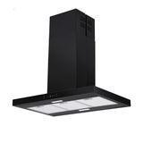 Devanti 90cm Island Rangehood Ceiling-Mounted 3-Speed Touch Control LED Black RH-ISL-90-BK