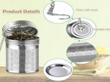 2 Pack Infuser for Loose,Extra Fine Mesh Strainers with Drip Trays,304 Stainless Steel V1366-AZ2-W-24224