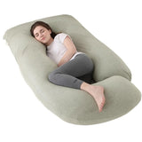 CARLA HOME U Shape Pregnancy Pillow Full Body Support - Green - Polyester - Full Body Pillow V178-36503