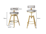 Levede 1x Bar Stools Kitchen Stool Chair BR1042-2-GY